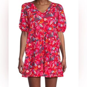 Pioneer Women 3/4 Puff Raglan sleeve tiered Dress